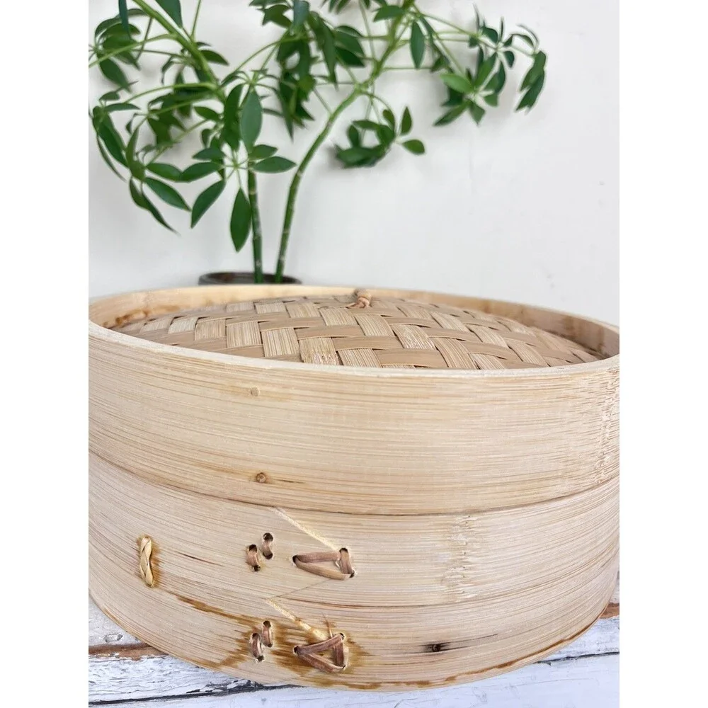Williams Sonoma Traditional Bamboo Steamer / 100% Organic Natural Bamboo / Steam